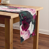 Pink and Red Painted Roses Korte Tafelloper (Voorbeeld)