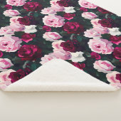 Pink and Red Painted Roses Sherpa Deken (3/4)