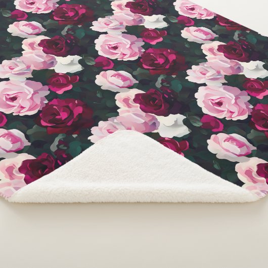 Pink and Red Painted Roses Sherpa Deken (3/4)