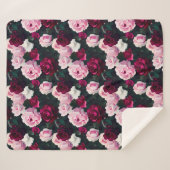 Pink and Red Painted Roses Sherpa Deken (Voorkant (horizontaal))