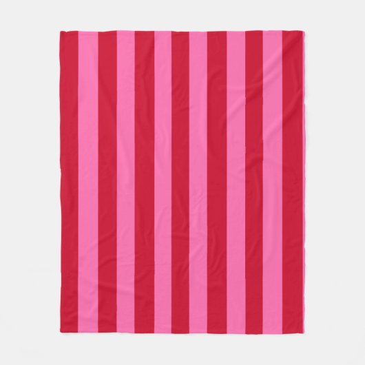 Pink and Red Peppermint Stripes Fleece Deken (Voorkant)