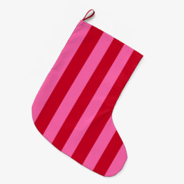 Pink and Red Peppermint Stripes Grote Kerstsok