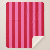 Pink and Red Peppermint Stripes Sherpa Deken (Voorkant)