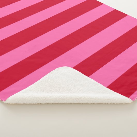 Pink and Red Peppermint Stripes Sherpa Deken (3/4)