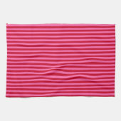 Pink and Red Peppermint Stripes Theedoek (Horizontaal)