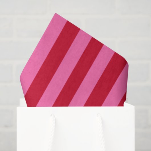 Pink and Red Peppermint Stripes Tissuepapier (Cadeauzakje)