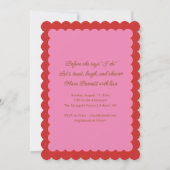 Pink and Red Scalloped Edge Bridal Shower Kaart (Voorkant)