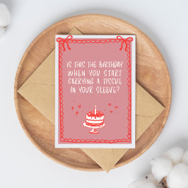 Pink and Red Sketch Bows & Cake Funny Adult Kaart