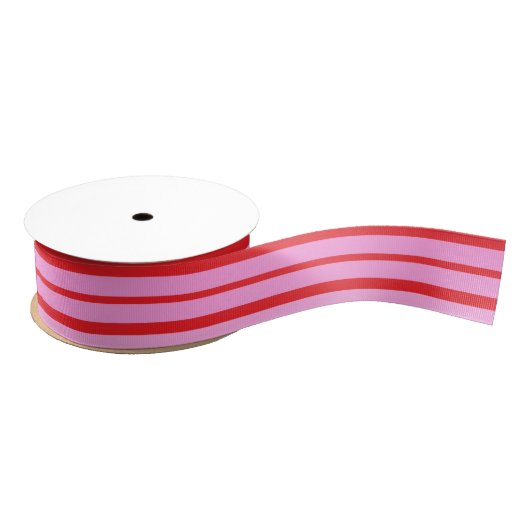 Pink and Red Stripes  Grosgrain Lint (Spoel)
