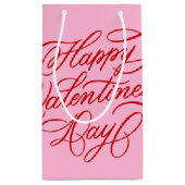 Pink and Red Valentine Calligraphy Klein Cadeauzakje (Achterkant)