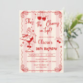 Pink and Red Valentines day 30th Birthday Party Kaart (Staand voorkant)