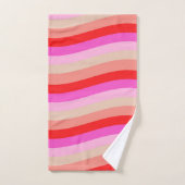 Pink and Red Wavy Stripes Bright Valentine's Day Bad Handdoek (Handdoek)