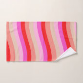 Pink and Red Wavy Stripes Bright Valentine's Day Bad Handdoek (Handdoek)