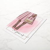 Pink and Roos Gold Monogram Bachelorette Party Folie Uitnodiging (Gedraaid)