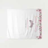 Pink and Silver Mis Quince Quinceañera Backdrop Wandkleed (Voorkant (horizontaal))