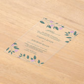 Pink and Teal Green Branch Islamic Muslim Wedding Acryl Uitnodigingen (Laagn)