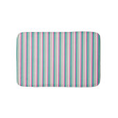 Pink and Teal Striped Badmat (Voorkant)