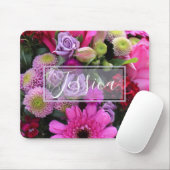 Pink and Violet Flowers Personalised Muismat (Met muis)