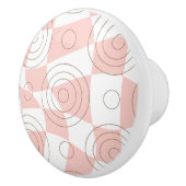 Pink and White Abstract Keramische Knop (Rechts)