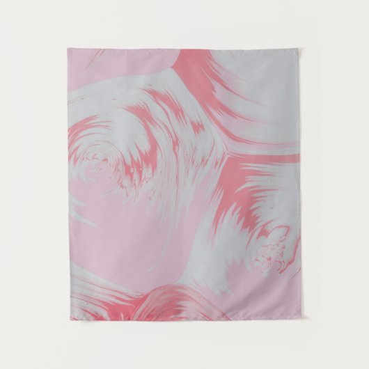 Pink and white abstract painting wandkleed (Voorkant)