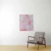 Pink and white abstract painting wandkleed (In situ)