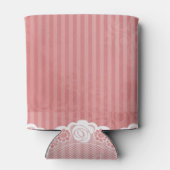 Pink and white background with black lace blikjeskoeler (Achterkant)