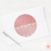 Pink and white background with black lace ronde sticker (Envelop)