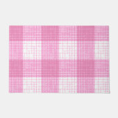 Pink and White Bold Checkered Plaid Design  Deurmat (Voorkant)