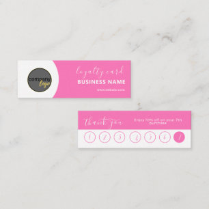 PINK AND WHITE BUSINESS LOGO 7 BEZOEKT LOYALTY KAA MINI VISITEKAARTJE