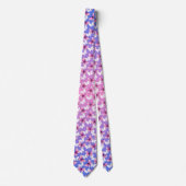 Pink and White Butterfly Pattern Neck Tie Stropdas (Voorkant)