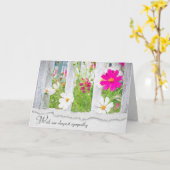 Pink and White Cosmos Flowers Sympathie Kaart (Gele Bloem)