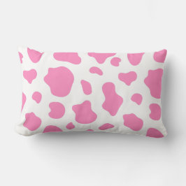 Pink and White Cow Print Pillow Kussen