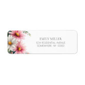 Pink and White Daisies Return Address Label (Voorkant)