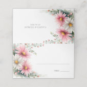 Pink and White Daisies Wedding Place Card Plaatskaartje (Buitenkant ongevouwen)