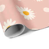 Pink and White Daisy Floral Pattern Cadeaupapier (Rol Hoek)