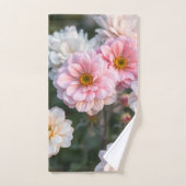 Pink and White Floral Towel Set Bad Handdoek (Handdoek)