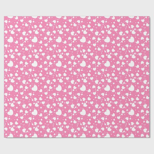 Pink and White Hearts Wrapping Paper  Cadeaupapier (Vlak)