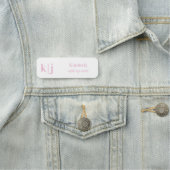Pink and white Makeup Artist Employee Name Badge (In situ)