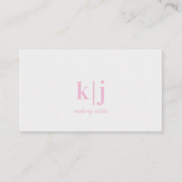 Pink and white Monogram Makeup Artist Visitekaartje
