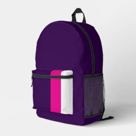 Pink and White on Navy Bedrukte Rugzak