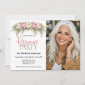 Pink and White Peony Retirement Party Kaart (Voorkant)