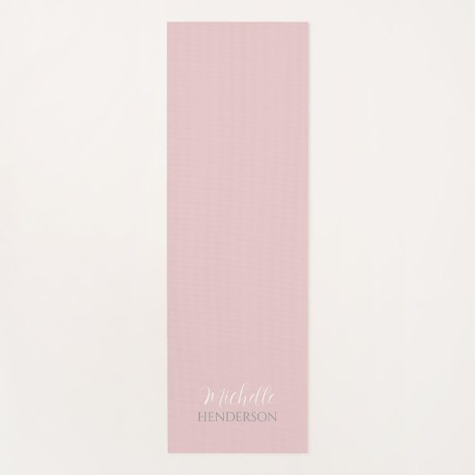 Pink and White Personalized Monogram Name Yogamat (Voorkant)