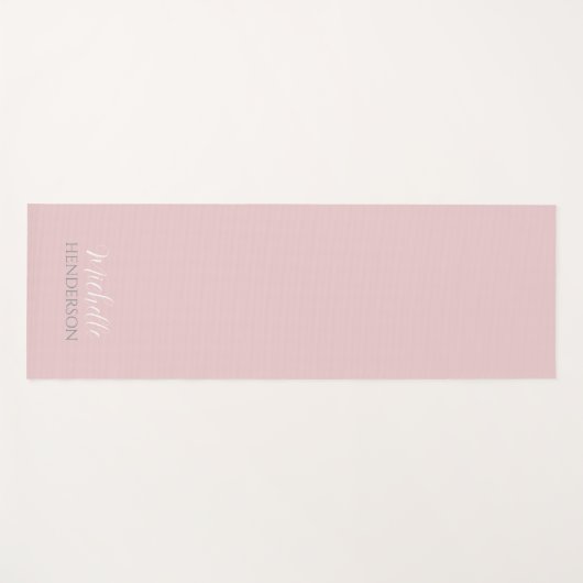 Pink and White Personalized Monogram Name Yogamat (Voorkant (horizontaal))