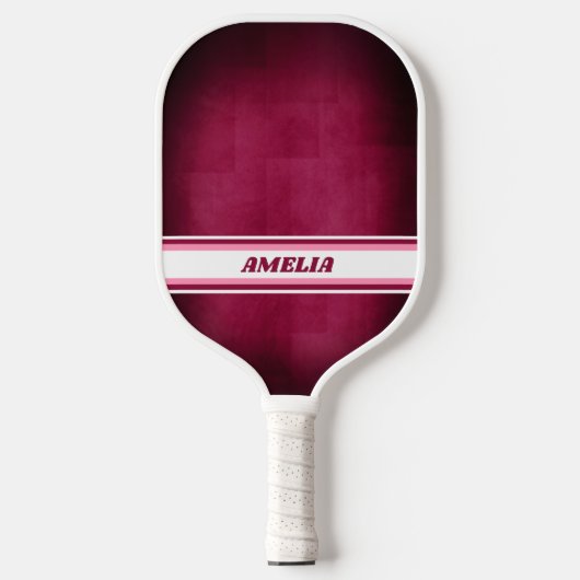 Pink and White Personalized Pickleball Paddle (Voorkant)