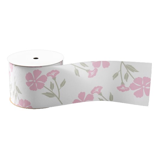 Pink and White Playful Floral Pattern Grosgrain Lint (Spoel)
