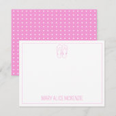 Pink and White Polka Dots Flip Flops Notitiekaartje (Voorkant / Achterkant)