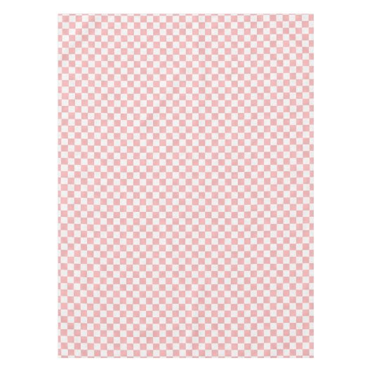 Pink and White Retro Checkers 50s Party Tafelkleed (Voorkant)