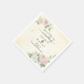 Pink and White Rose Dusky Blooms Program Fans Servet (Hoek)