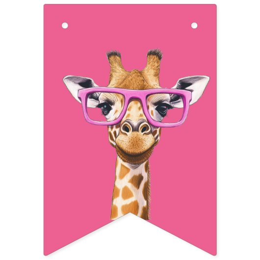Pink and White Safari Animal Bunting Banner  (Tweede vlag)