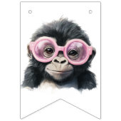 Pink and White Safari Animal Bunting Banner  (Eerste vlag)